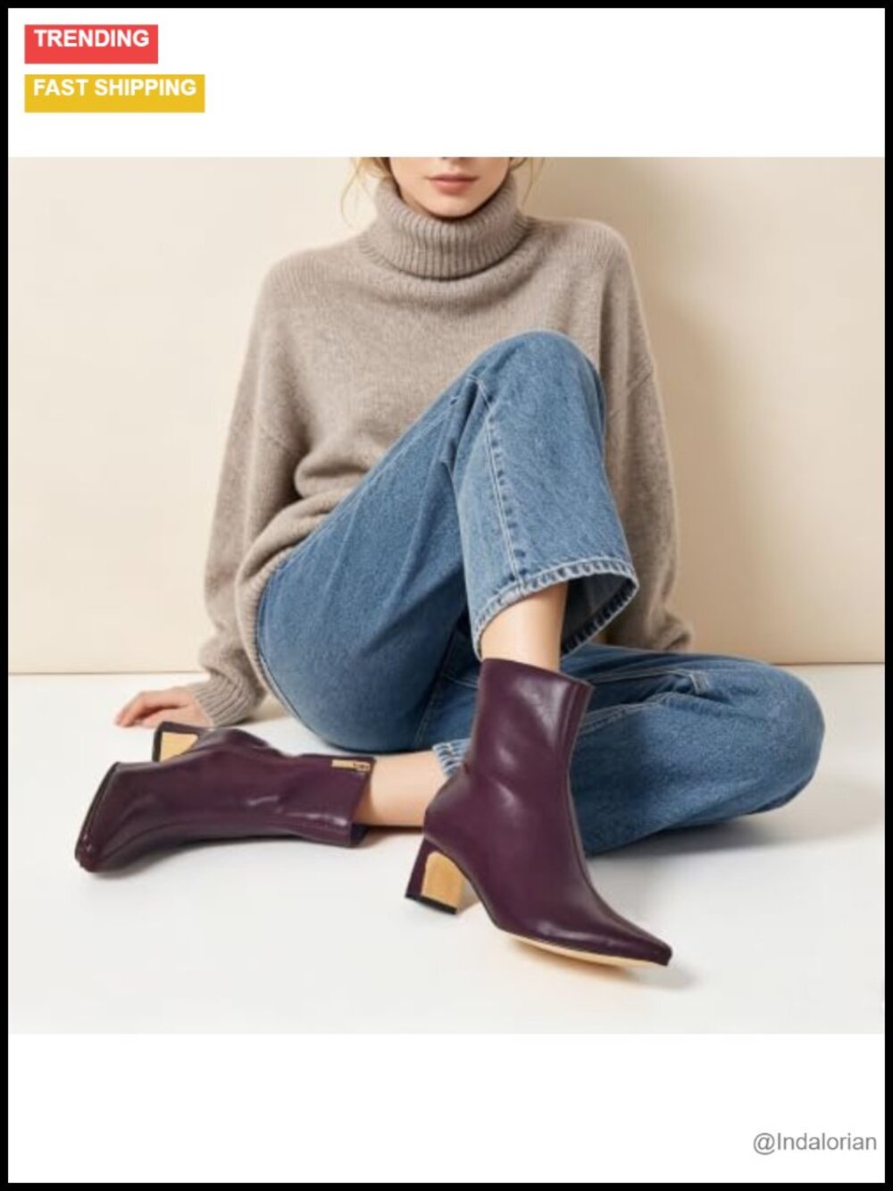 Chunky Block Heel Square Toe Ankle Boots Faux Leather Suede - Picture 2 of 6